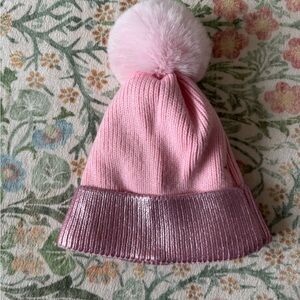 INC International Concepts Pink Metallic Trim Beanie